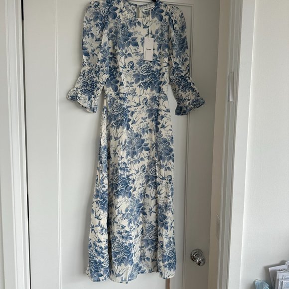 Reformation Blue Floral Midi Dress - Picture 6 of 11